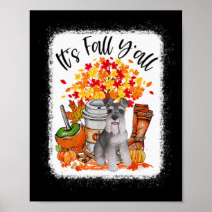 Affiche Affaire Y'all Schnauzer Dog Halloween Thanksgivi
