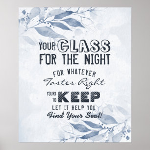 Affiche Affectation de sièges de mariage Verre pour la nui