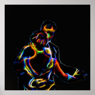 Affiche affectueuse de couples