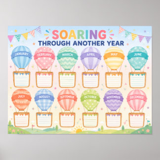 Affiche Affichage d'anniversaire de salle de classe en mon