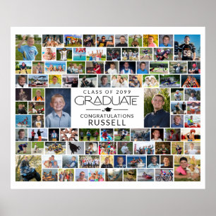 Affiche Affichage de collage de photos de remise de diplôm