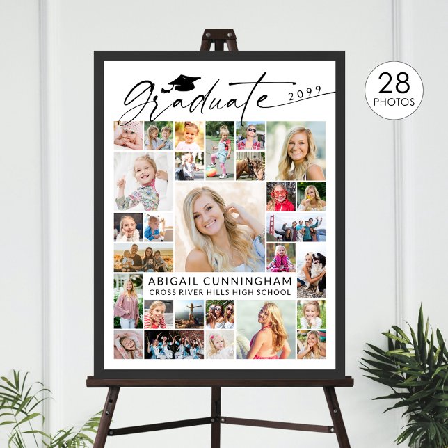 Affiche Affichage de fête de collage de photos 28 diplômés (Créateur téléchargé)