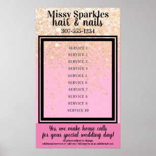 Affiche Affichage des prix des services de salon de coiffu