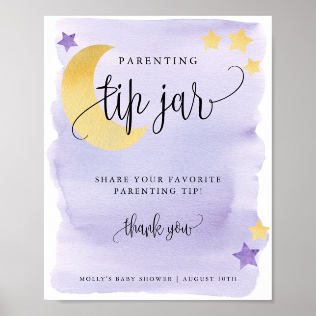 Affiche Affichage du pot à pourboires pour conseils de par (Devant)