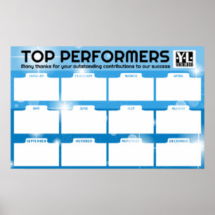 Affiche Affichage photo de plusieurs employés du mois Post