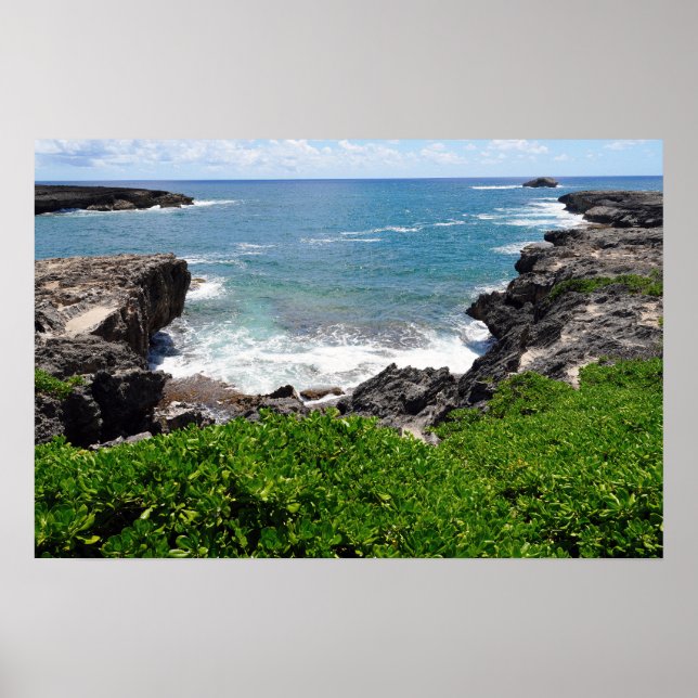 Affiche Affichage pittoresque de l'affiche de la côte hawa (Devant)