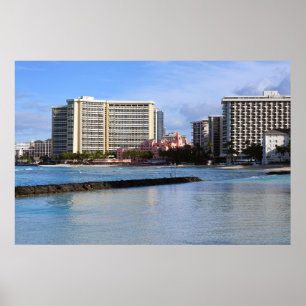 Affiche Affichage pittoresque de l'affiche Waikiki Honolul