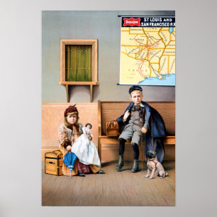 AFFICHE AFFICHAGE SUR LA ROUTE FERROVIAIRE, 1898