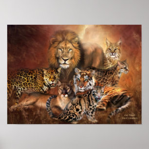 Affiche Affiche/copie d'art de grands chats