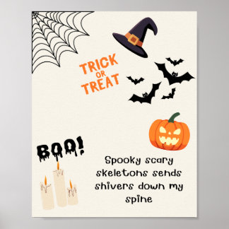 Affiche 🎃👻Affiche de Halloween mignonne et cosy