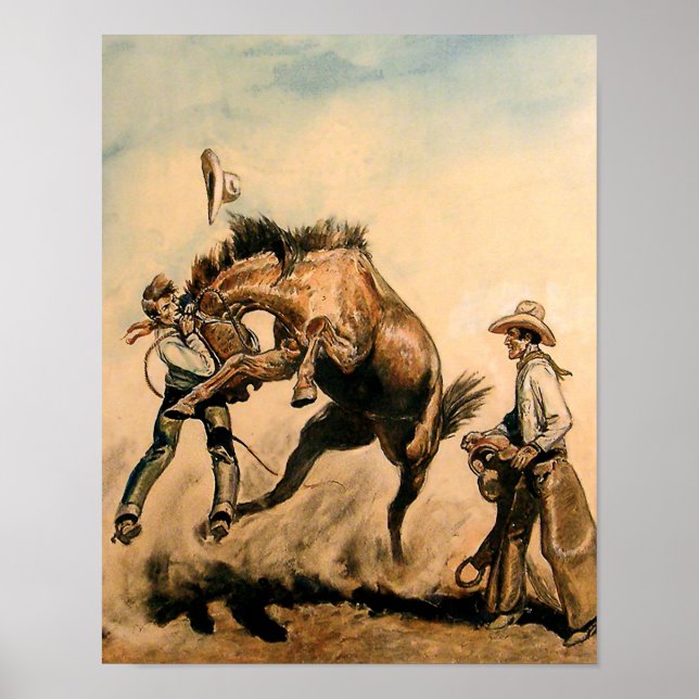 Affiche “Affiche « Mule » Western Art par Will James (Devant)
