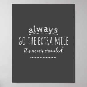 Affiche afficher la citation motivationnelle extra mile su