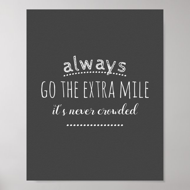 Affiche afficher la citation motivationnelle extra mile su (Devant)