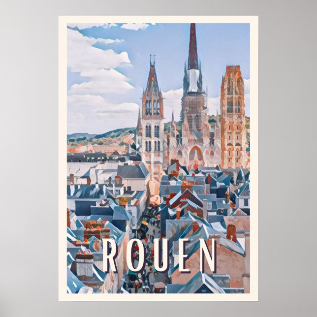Affiche Afficher Rouen Photo Vintage (Devant)