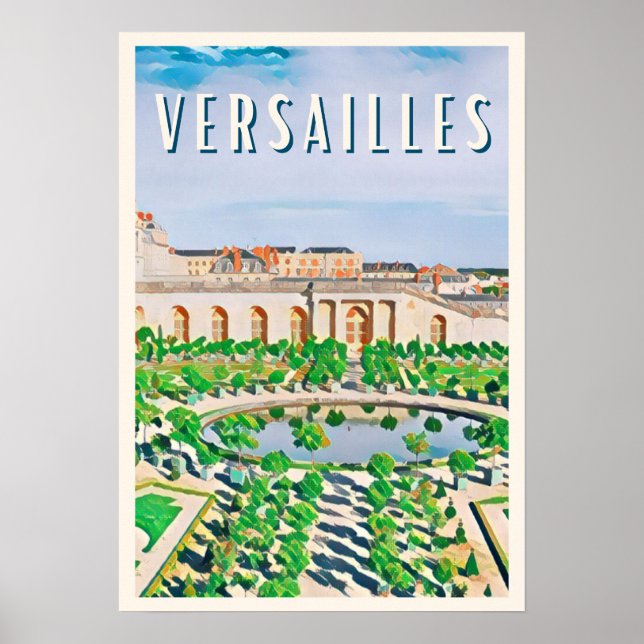 Affiche Afficher Versailles Photo Vintage (Devant)