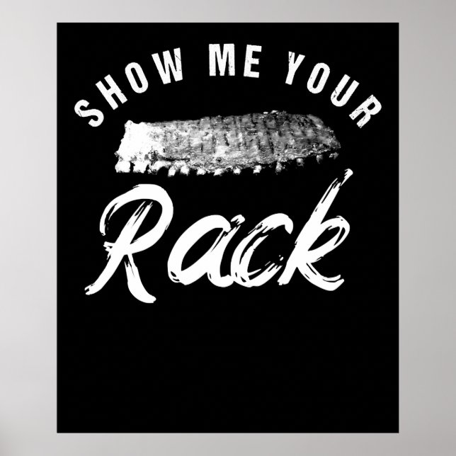 Affiche Afficher Votre Rack | Amour Fumé BBQ Ribs (Devant)
