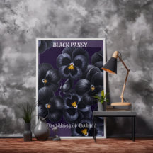 Affirmation de Fleurs noires en sable noir
