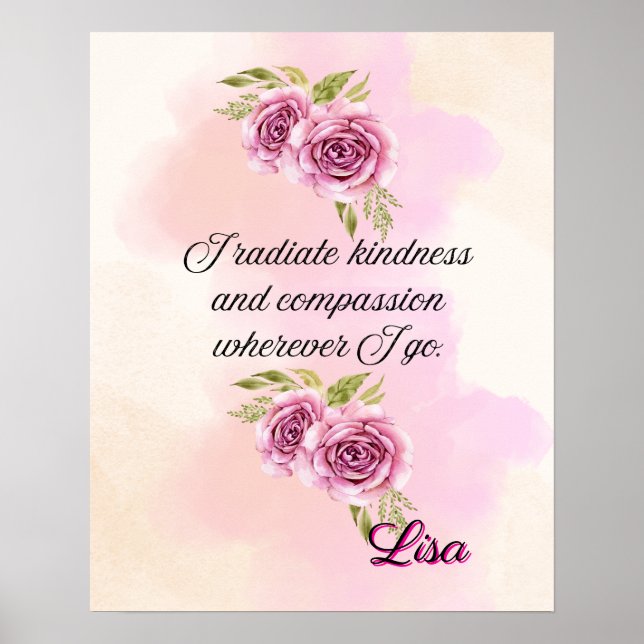 Affiche Affirmation Faith: I Radiate Kindness Compassion (Devant)