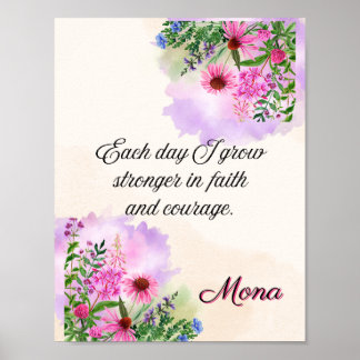 Affiche Affirmation Foi : Chaque jour je grandis