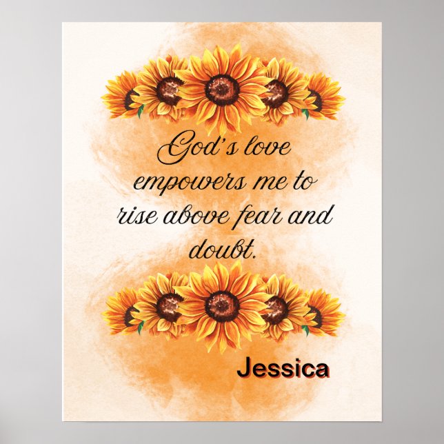 Affiche Affirmation Foi : L'amour de Dieu me donne du pouv (Devant)