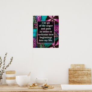 Affiche Affirmation positive pour la gestion de la colère 