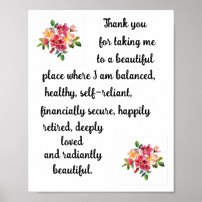 Affiche Affirmation Positive - Un bel endroit (Devant)