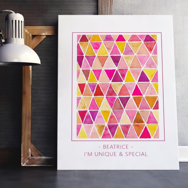 Affiche Affirmation pour enfants aquarelle rouge or (Créateur téléchargé)