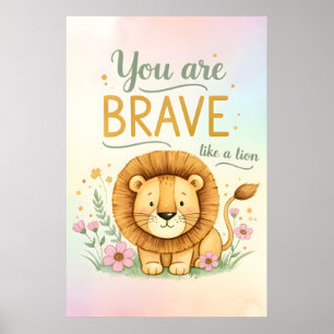Affiche Affirmation pour enfants - Vous êtes courageux com