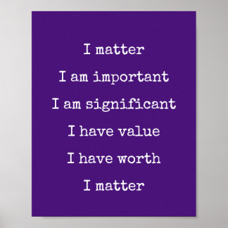 Affiche Affirmation Self Worth Encouragement Vous Comptez