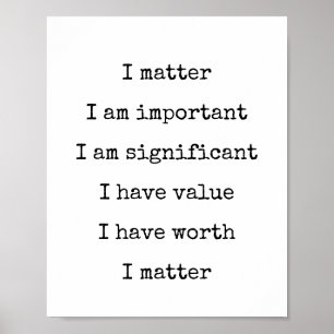 Affiche Affirmation Self Worth Encouragement Vous Importez