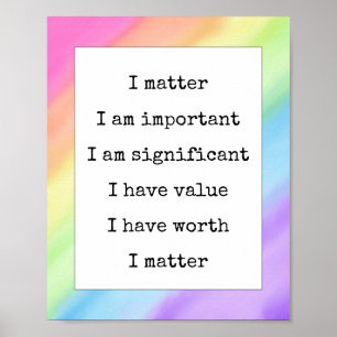 Affiche Affirmation Véritable Vous Comptez Gradient Arc-e
