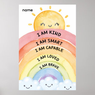 Affiche Affirmations Arc-en-Ciel