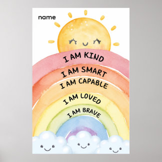 Affiche Affirmations Arc-en-Ciel