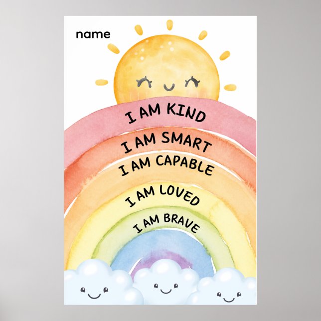 Affiche Affirmations Arc-en-Ciel (Devant)
