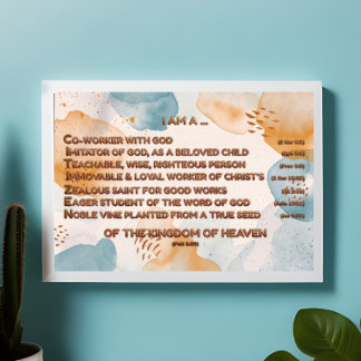 Affiche Affirmations bibliques de Boho Acrostique w_Script