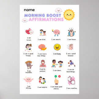 Affiche Affirmations de boost matinal sur toile