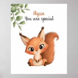 Affiche Affirmations d'écureuil Whispering personnalisable