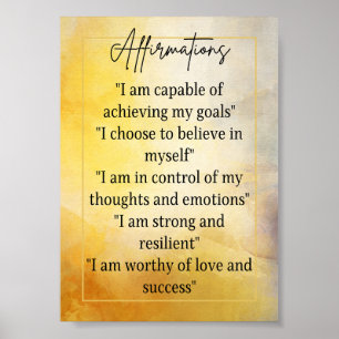 Affiche Affirmations for Self Confidence & inspiration 