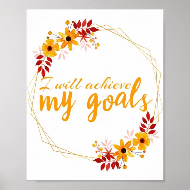 Affiche affirmations motivantes pour la réussite (Devant)