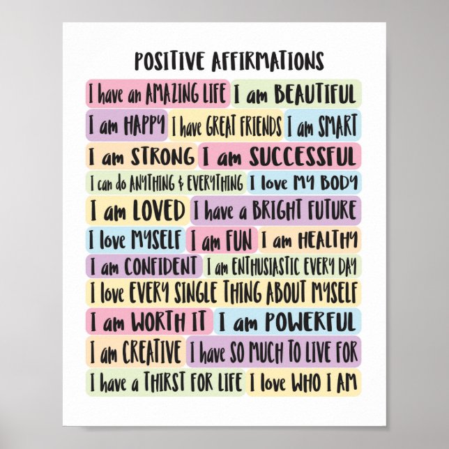 Affiche Affirmations positives (Devant)