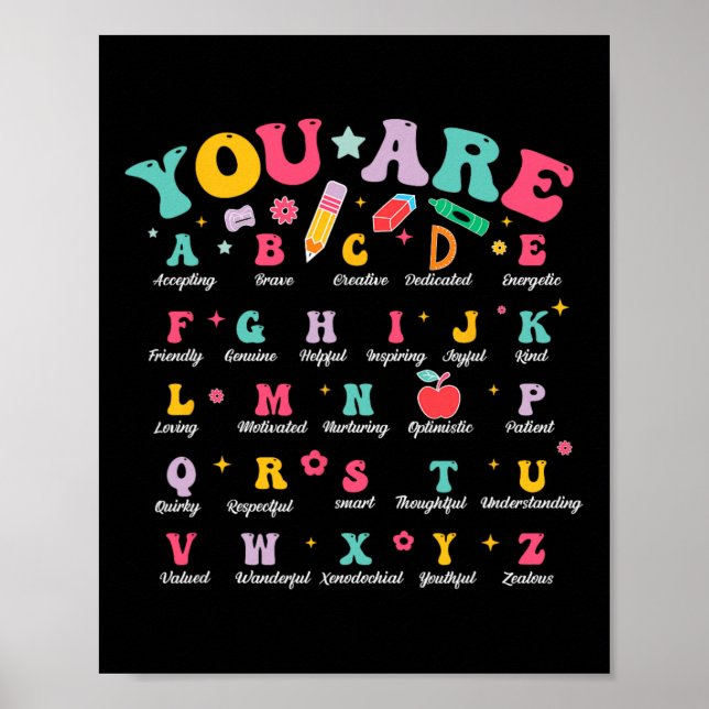 Affiche Affirmations Positives Alphabet Ck Pour Enseignant (Devant)
