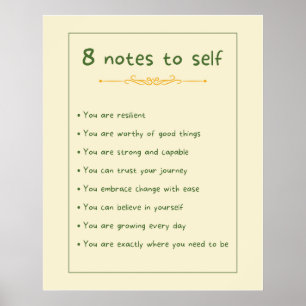 Affiche Affirmations positives Notes pour soi