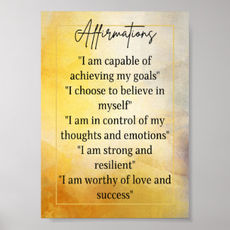 Affiche Affirmations pour la confiance en soi et l'inspira