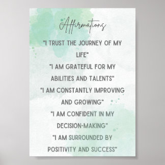 Affiche Affirmations Puissantes Pour La Confiance En Soi W