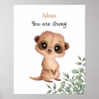 Affiche Affirmations Whispering Meerkat personnalisables
