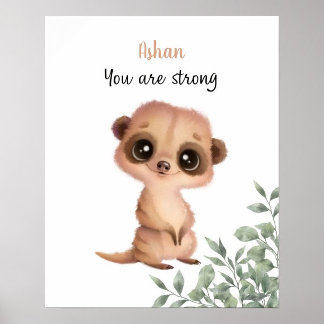 Affiche Affirmations Whispering Meerkat personnalisables (Devant)