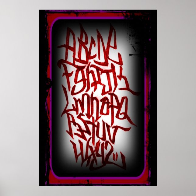 Affiche Affisch - alfabet graffitti - röd (Devant)