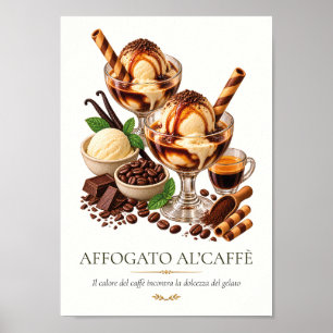 Affiche Affogato al'caffè – Vintage Italian Dessert