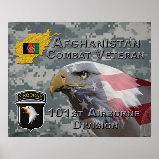Affiche " Afghanistan Combat Veteran " - 101e Airborne! (Devant)