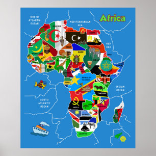 Affiche Africa map